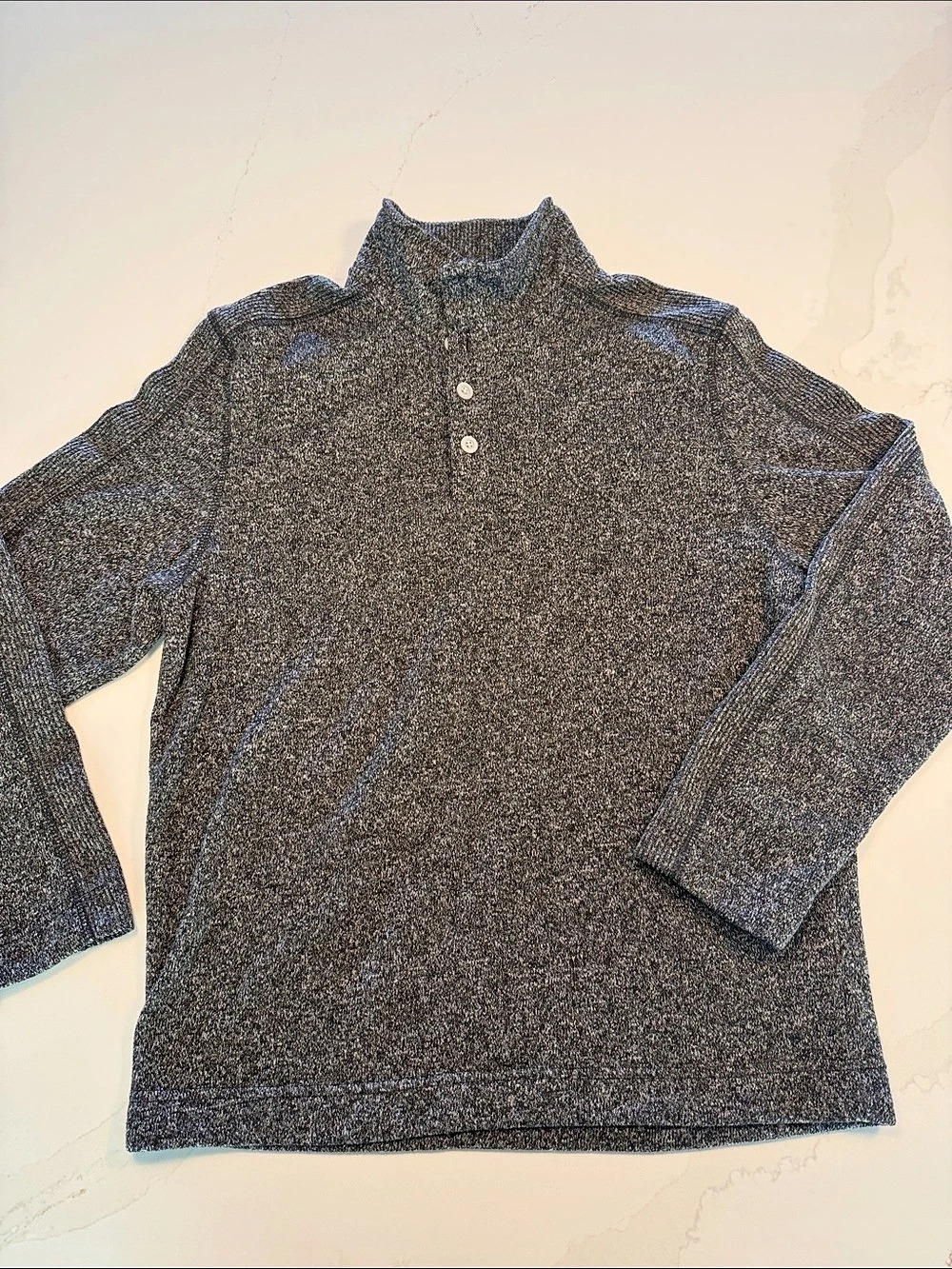 Van Heusen Flex Classic Fit Men's Textured Pullover in Gray & Black Like New